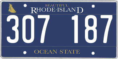RI license plate 307187