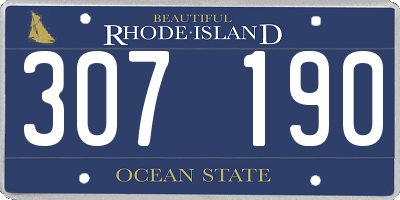 RI license plate 307190