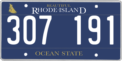 RI license plate 307191