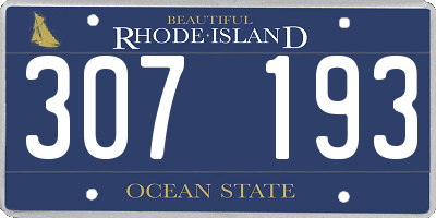 RI license plate 307193