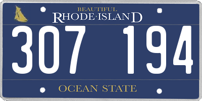 RI license plate 307194