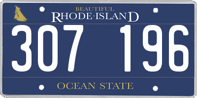 RI license plate 307196