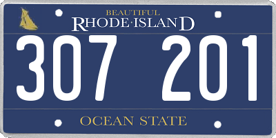 RI license plate 307201