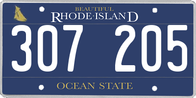 RI license plate 307205