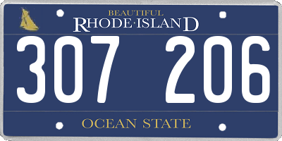 RI license plate 307206