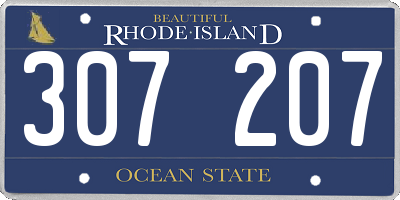 RI license plate 307207