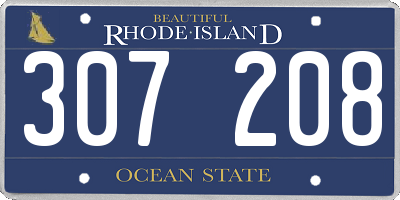 RI license plate 307208