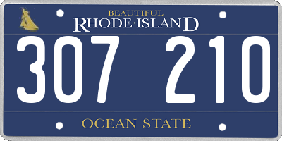 RI license plate 307210
