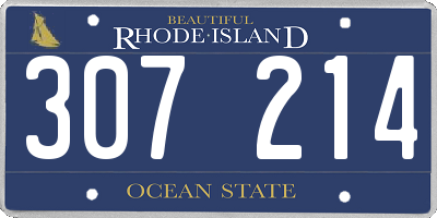 RI license plate 307214