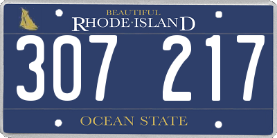 RI license plate 307217