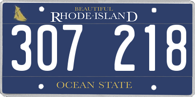 RI license plate 307218