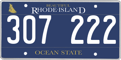 RI license plate 307222