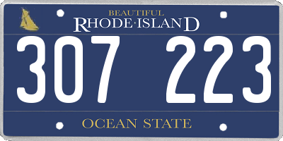 RI license plate 307223