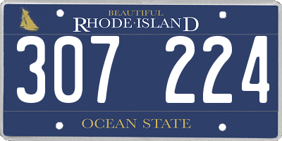 RI license plate 307224