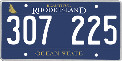 RI license plate 307225