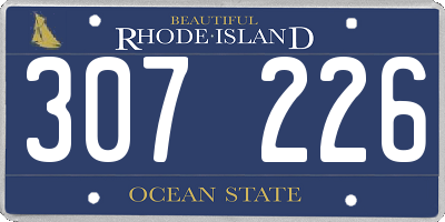 RI license plate 307226