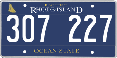 RI license plate 307227