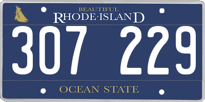 RI license plate 307229