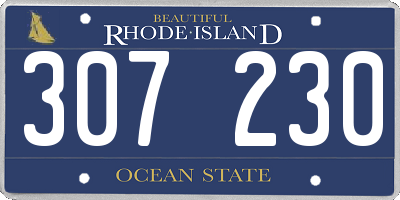 RI license plate 307230