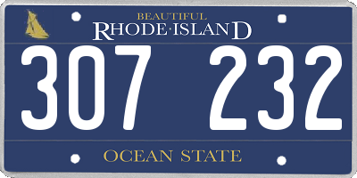 RI license plate 307232