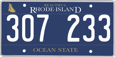 RI license plate 307233
