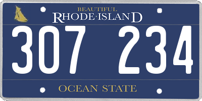 RI license plate 307234