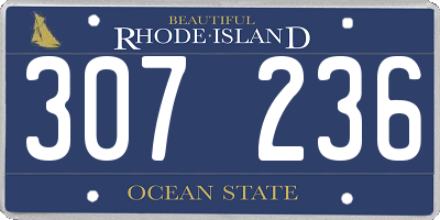 RI license plate 307236
