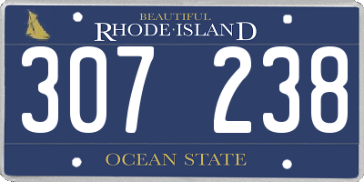 RI license plate 307238