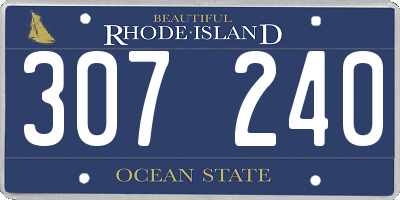 RI license plate 307240