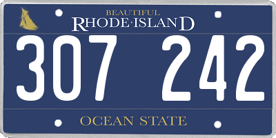 RI license plate 307242