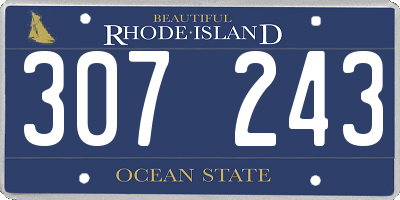 RI license plate 307243