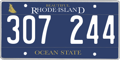 RI license plate 307244