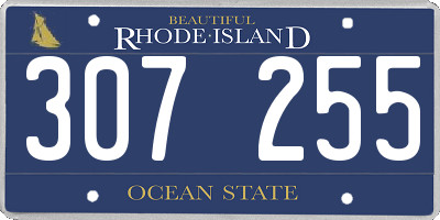 RI license plate 307255