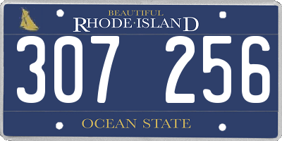 RI license plate 307256