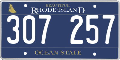 RI license plate 307257