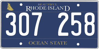 RI license plate 307258