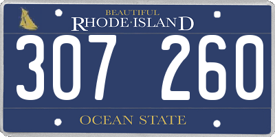 RI license plate 307260