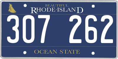RI license plate 307262