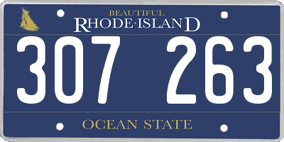 RI license plate 307263