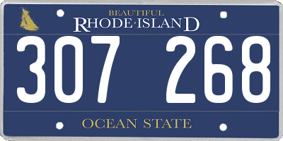 RI license plate 307268