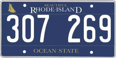 RI license plate 307269