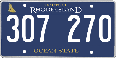 RI license plate 307270