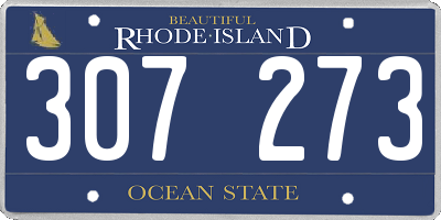 RI license plate 307273