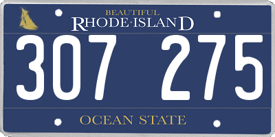 RI license plate 307275