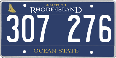 RI license plate 307276