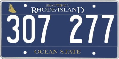 RI license plate 307277