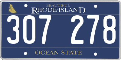RI license plate 307278