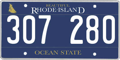 RI license plate 307280