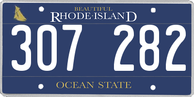 RI license plate 307282