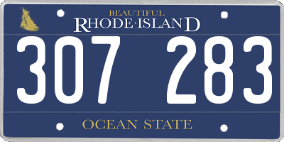 RI license plate 307283